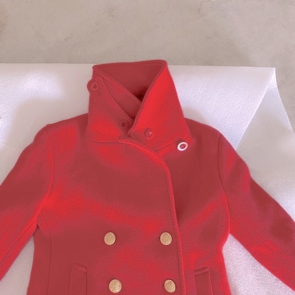J Crew Women’s Red Pea Coat Stadium Cloth Nello Gori - Picture 4 of 9